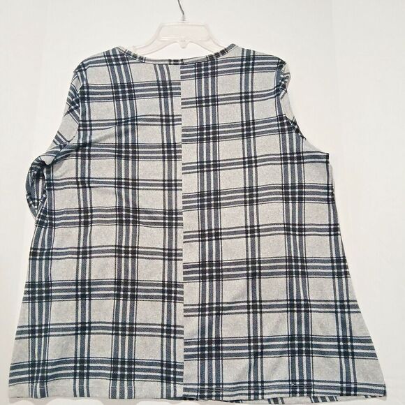 Bobbie Brooks Plus Size 3X Gray & Black Very Soft Boho Modern Buisness Shirt. - Picture 4 of 4